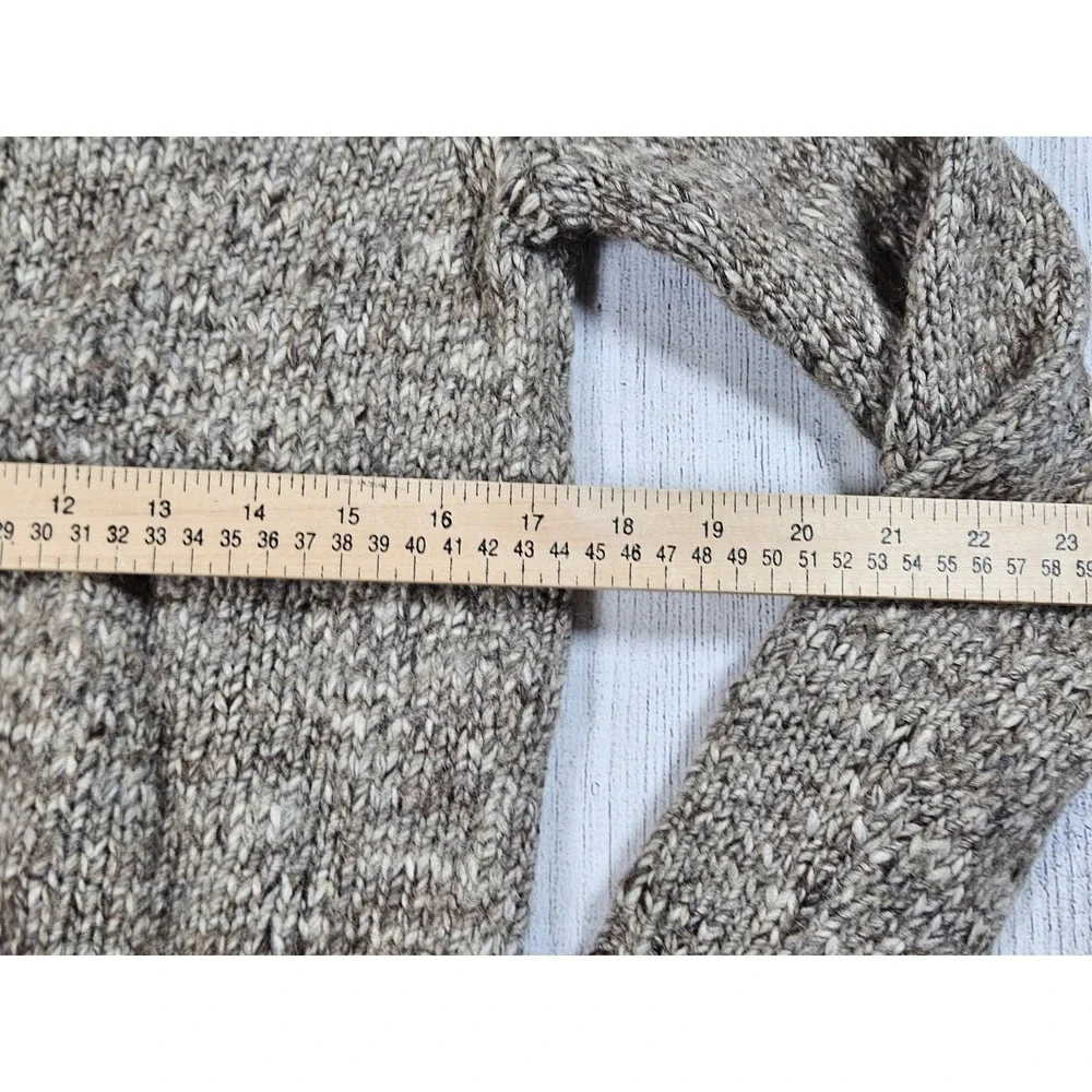J. Crew Sweater Mens S Tan Brown Wool Alpaca Leather Shoulder Patch Crewneck